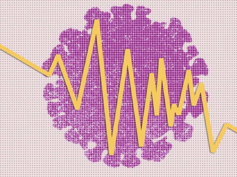 Coronavirus finance impact background illustration