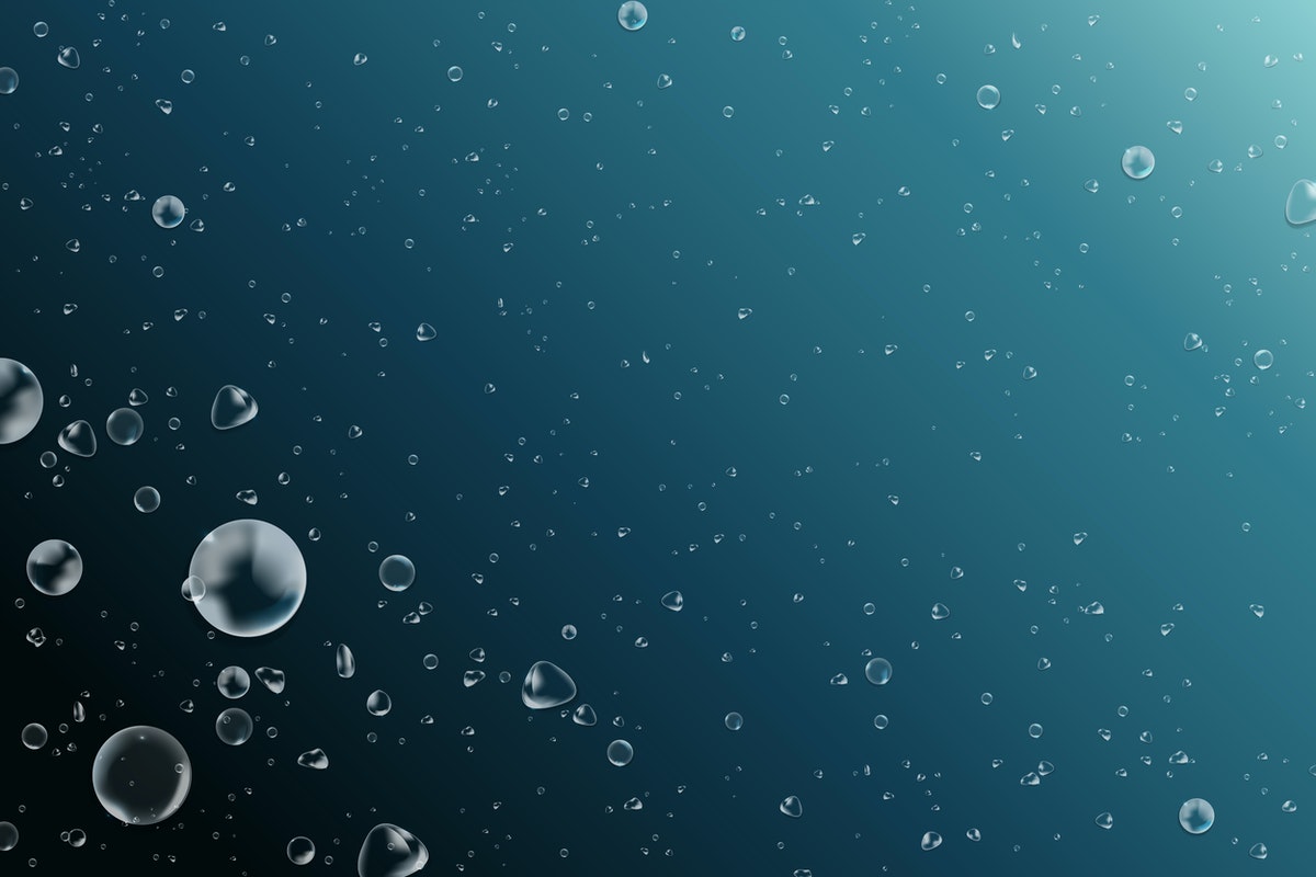 water bubbles against a blue background