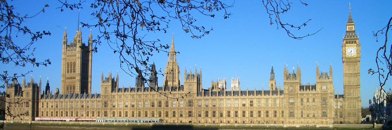 A photograph on the Houses of Parliament in front of a clear blue sky.