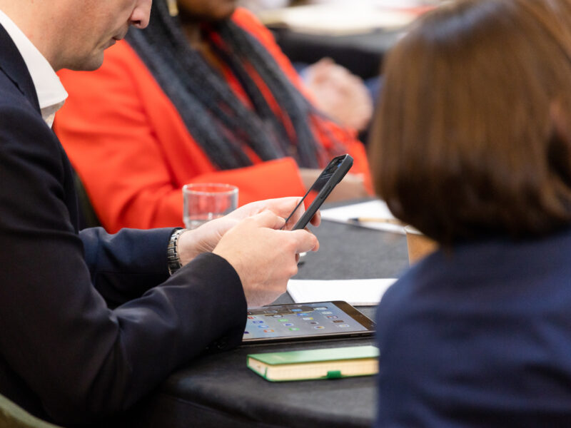 person looking at a smartphone